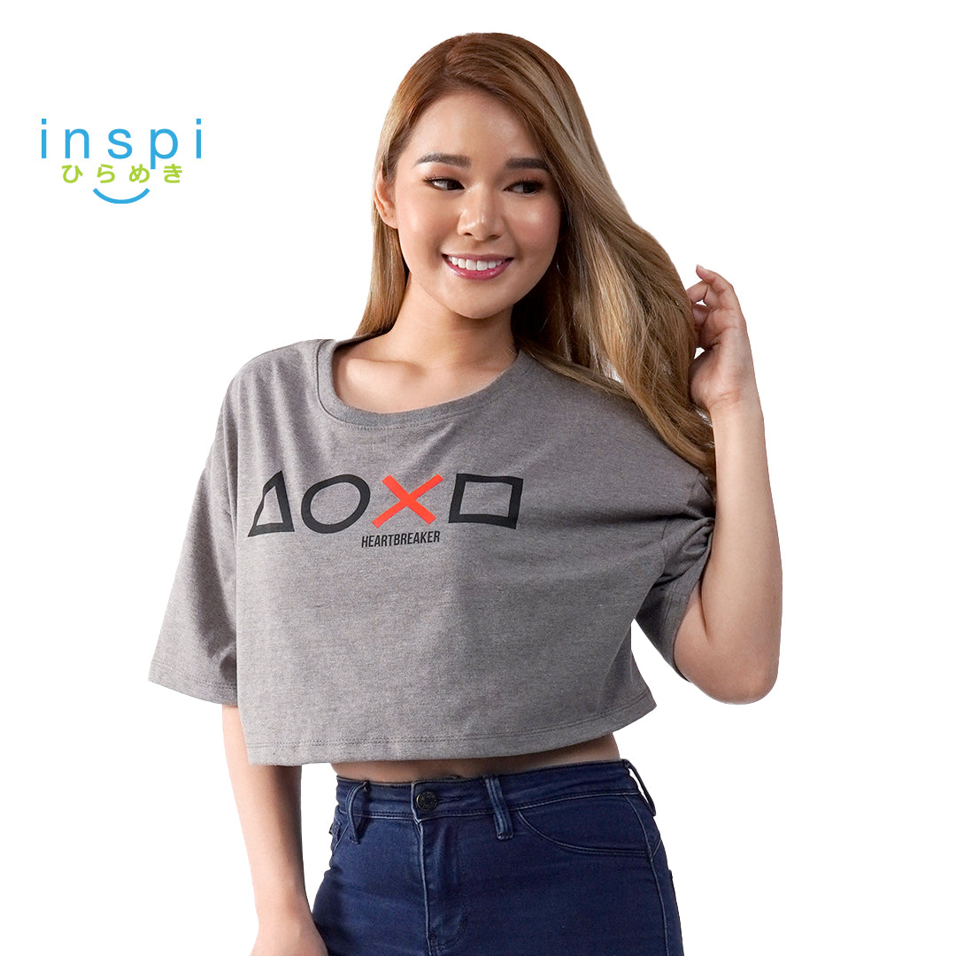 INSPI Oversized Crop Top Playstation Graphic Tshirt
