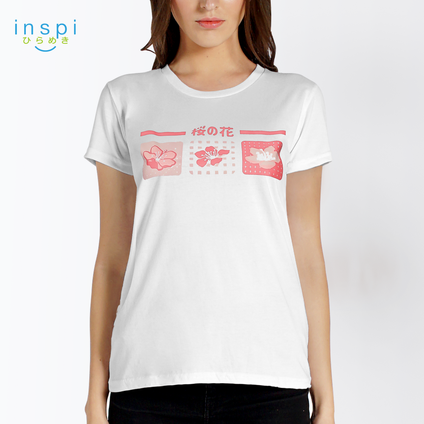 INSPI Tees Ladies Loose Fit Sakura Hana Graphic Tshirt