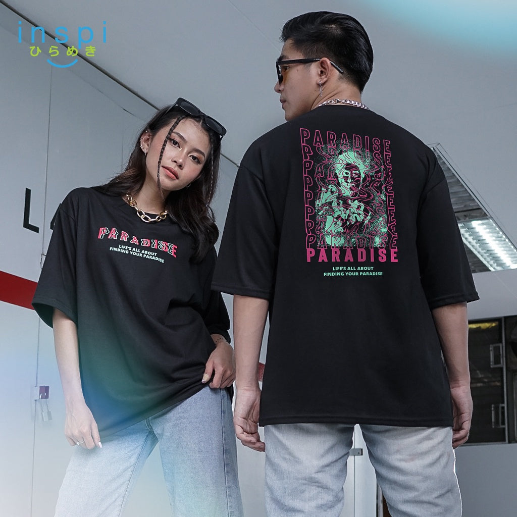 INSPI Oversized Shirt Paradise Fly Away Oversized Graphic 2022 T shirt For Men Women Streetwear Korean Fashion Tops