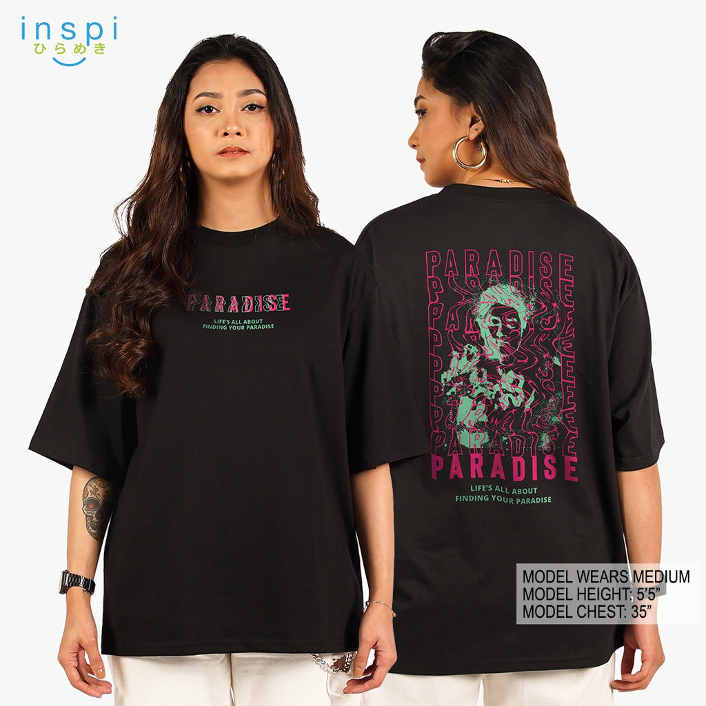INSPI Oversized Shirt Paradise Fly Away Oversized Graphic 2022 T shirt For Men Women Streetwear Korean Fashion Tops