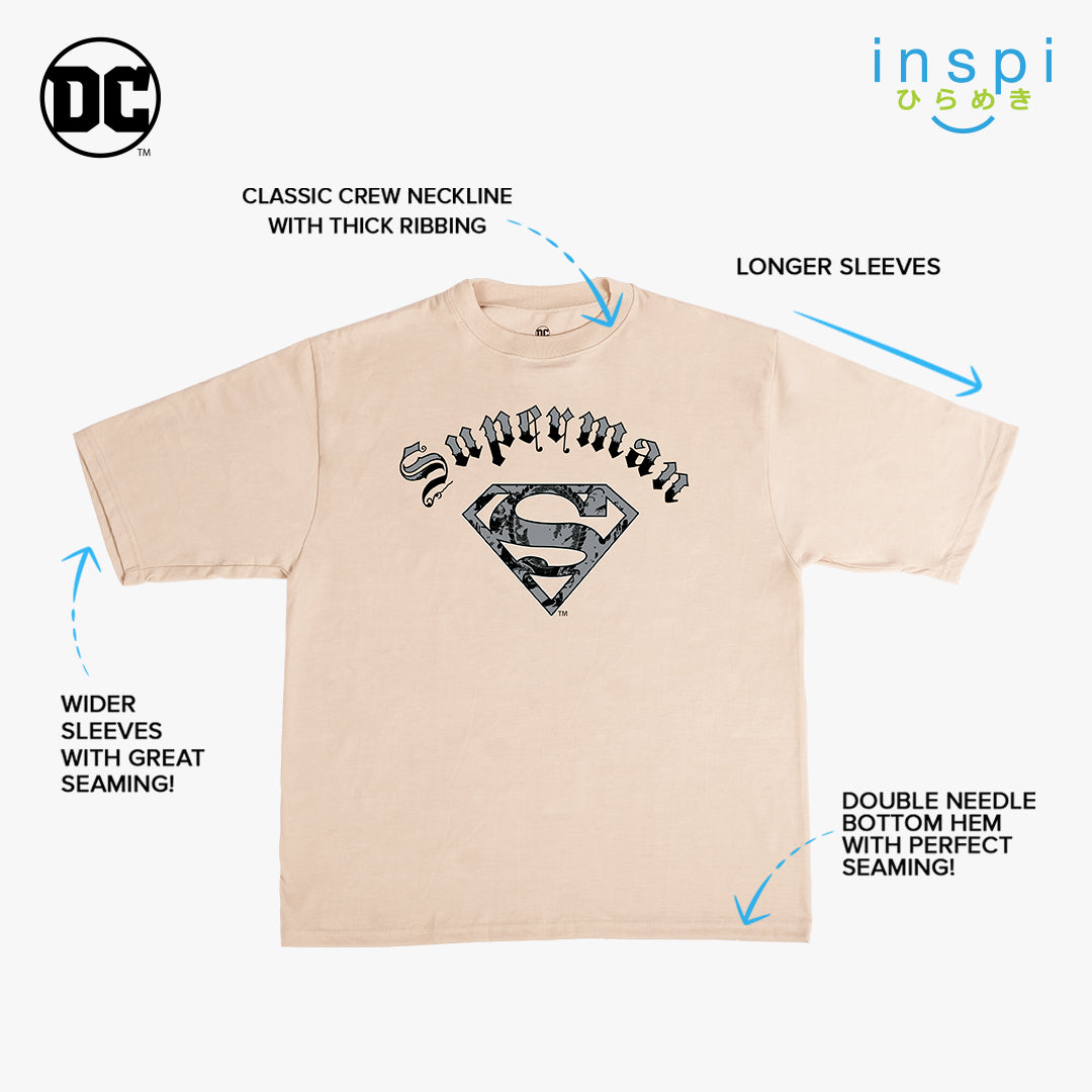 Authentic Warner Bros Superman Loose Fit Tattoo Logo Graphic Oversized Tshirt for Men Shirt Women