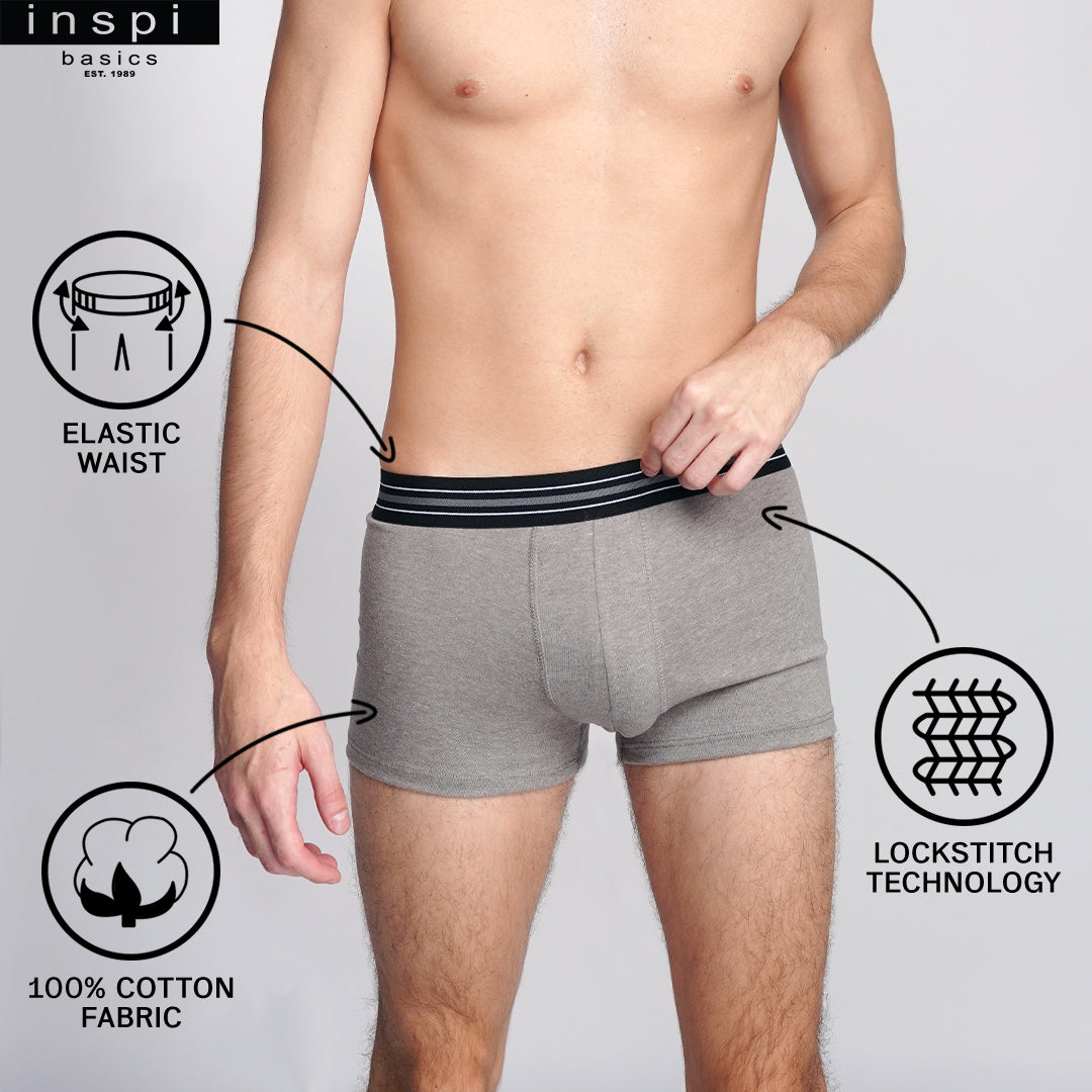 INSPI Basics 3pcs Premium Cotton Boxer Brief for Men Underwear Comfy Briefs for Mens Boxers Design 1