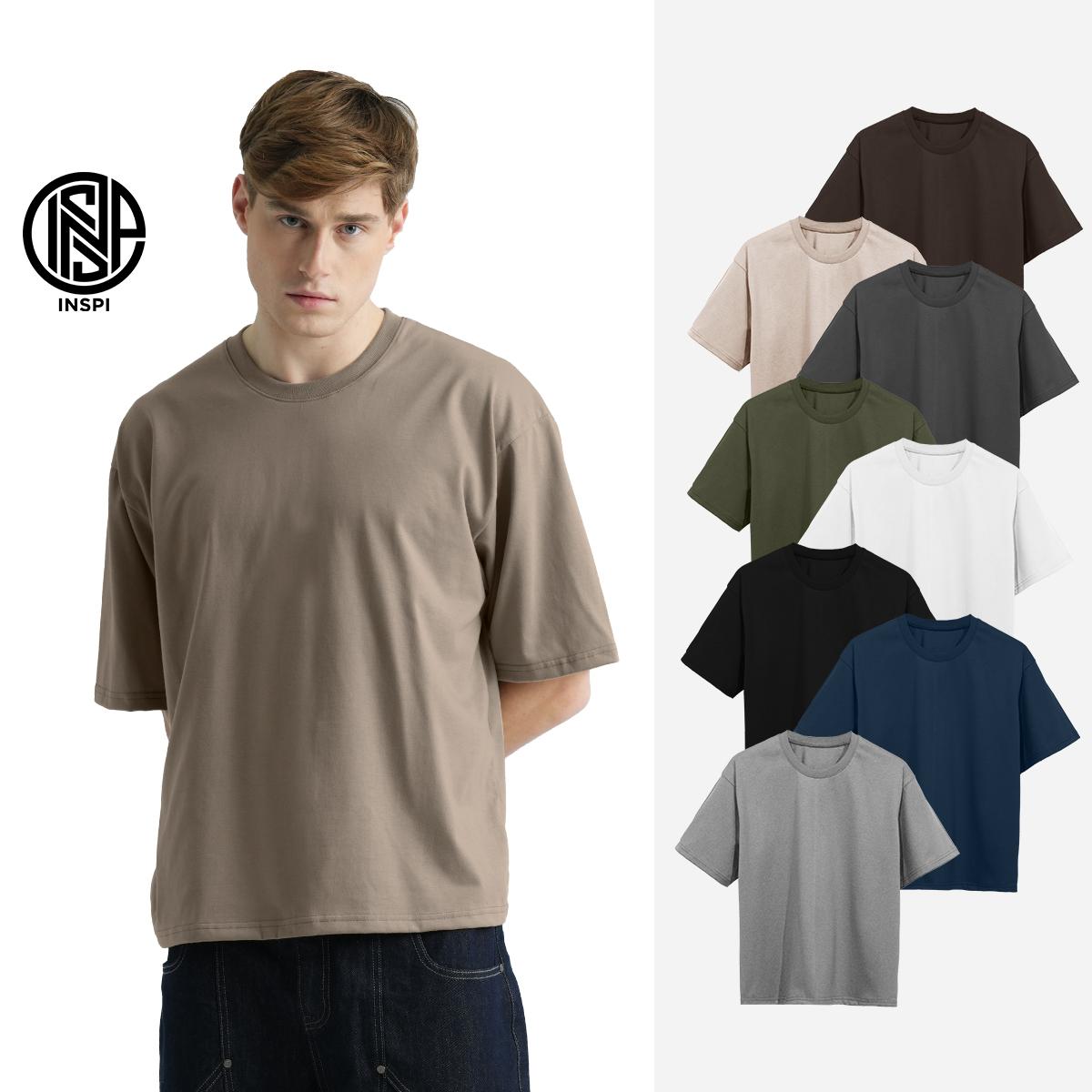 INSPI Plain Boxy Cropped Oversized Tshirt