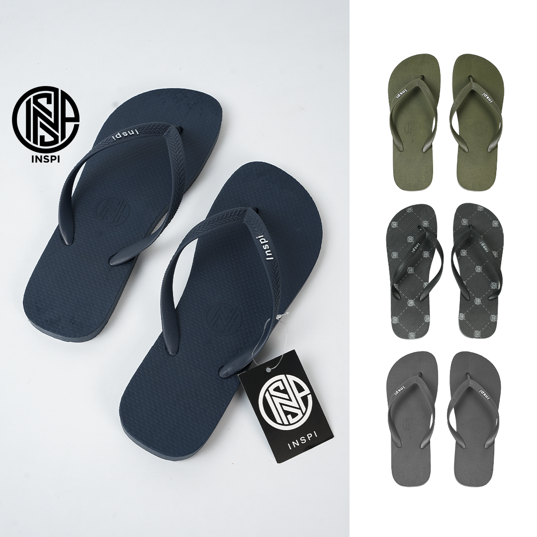 INSPI Slippers Navy Blue For Women and Men Basic Flip Flops Indoor Footwear Tsinelas Slides Outdoor Slipper