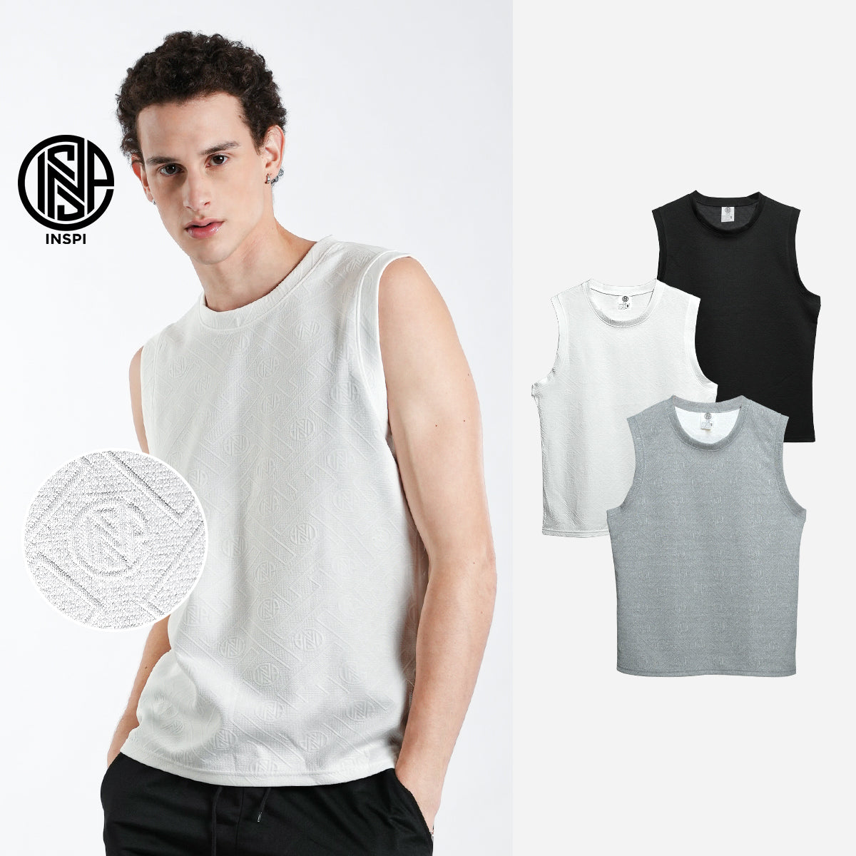 INSPI Textured Muscle Tee Originals Black