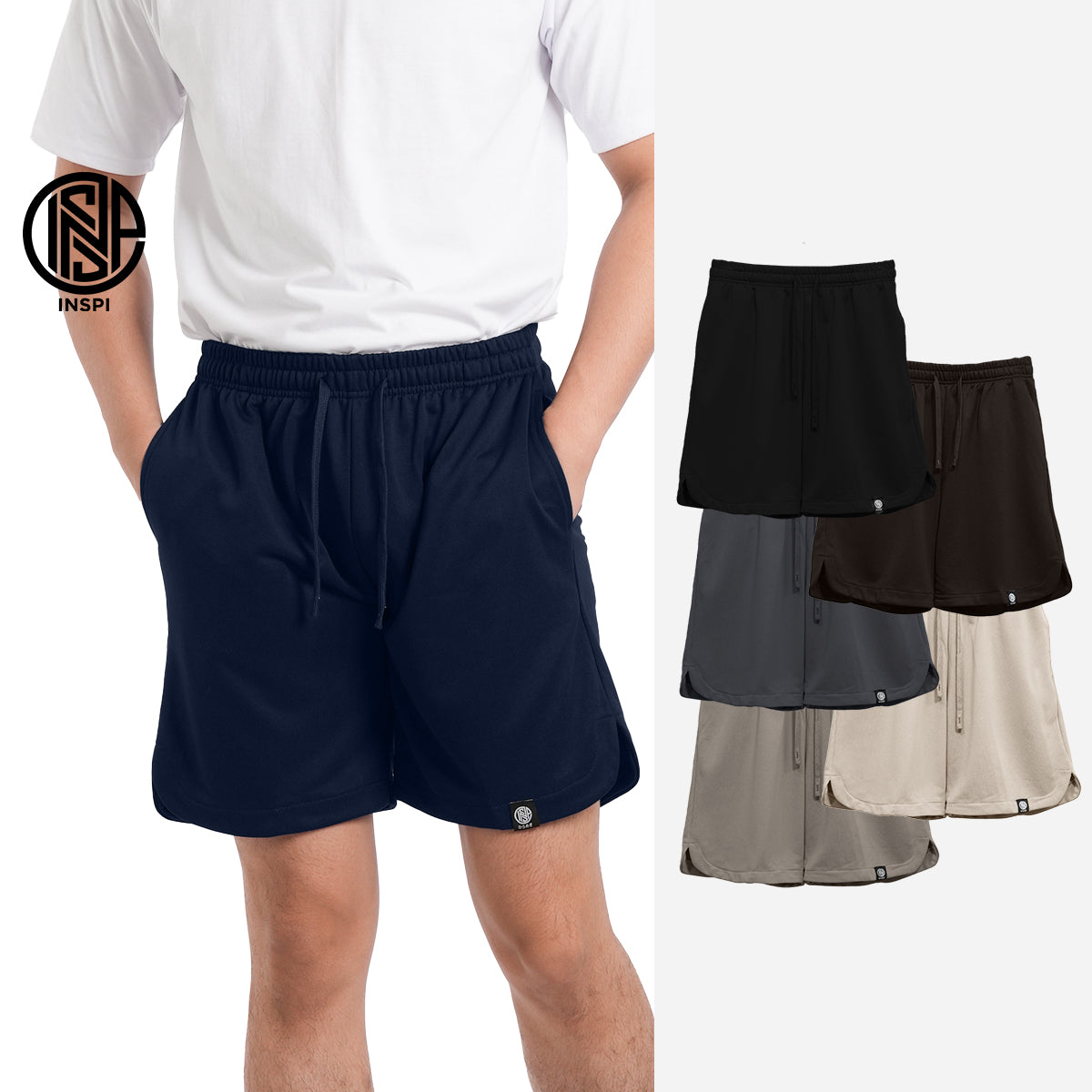 INSPI Knit Walking Shorts Light Khaki