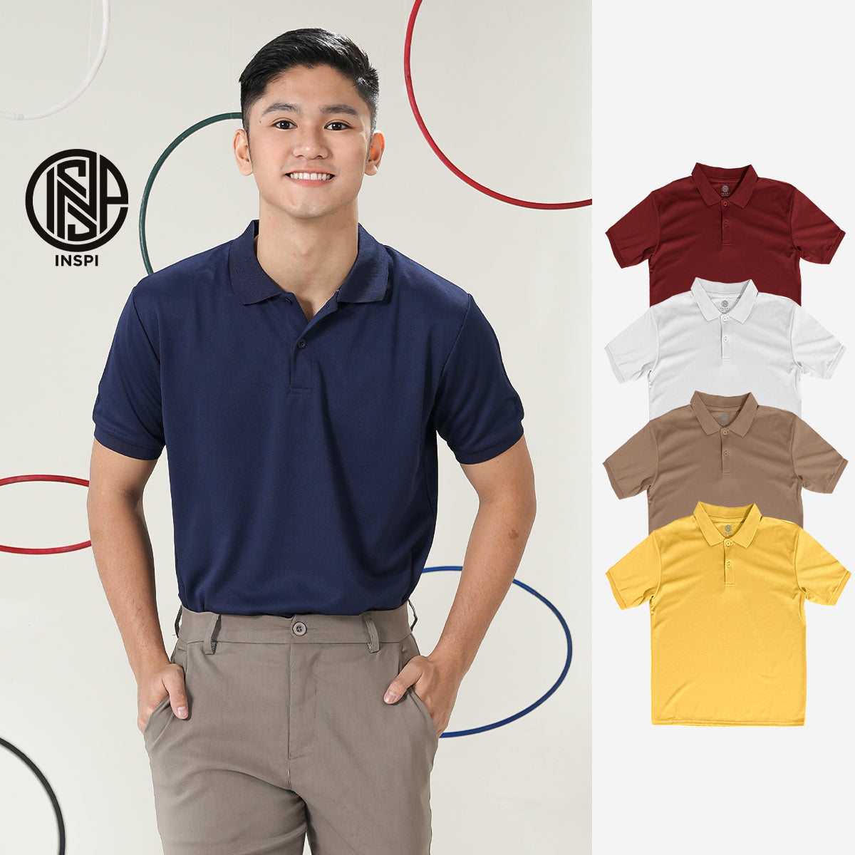 Inspi Faq INSPI Basics Drifit Polo Shirt Red