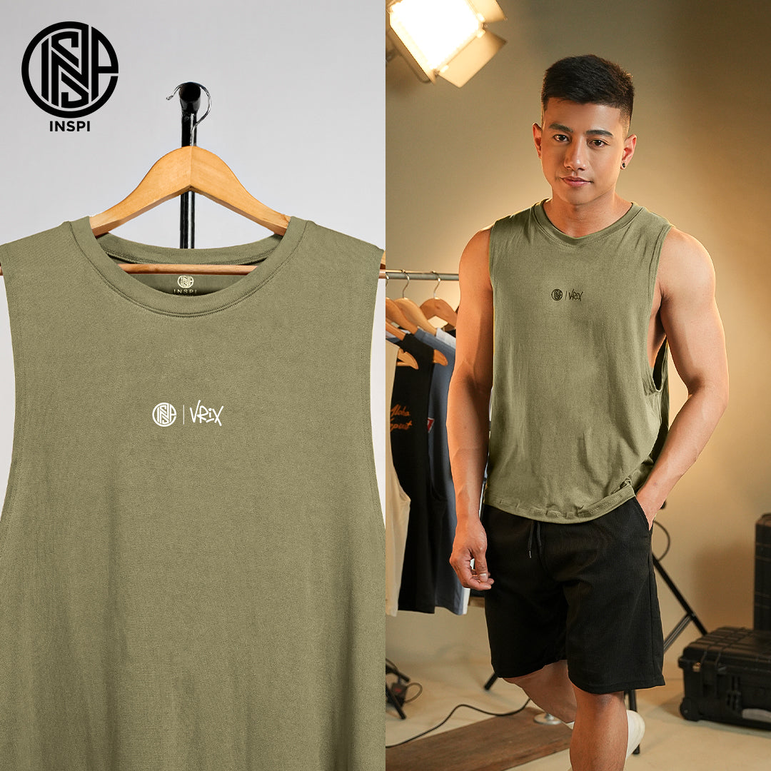 INSPI x Vrix Muscle Tee Sando for Men Tank Tops Korean Style Workout Clothes Exercise Gym Outfit