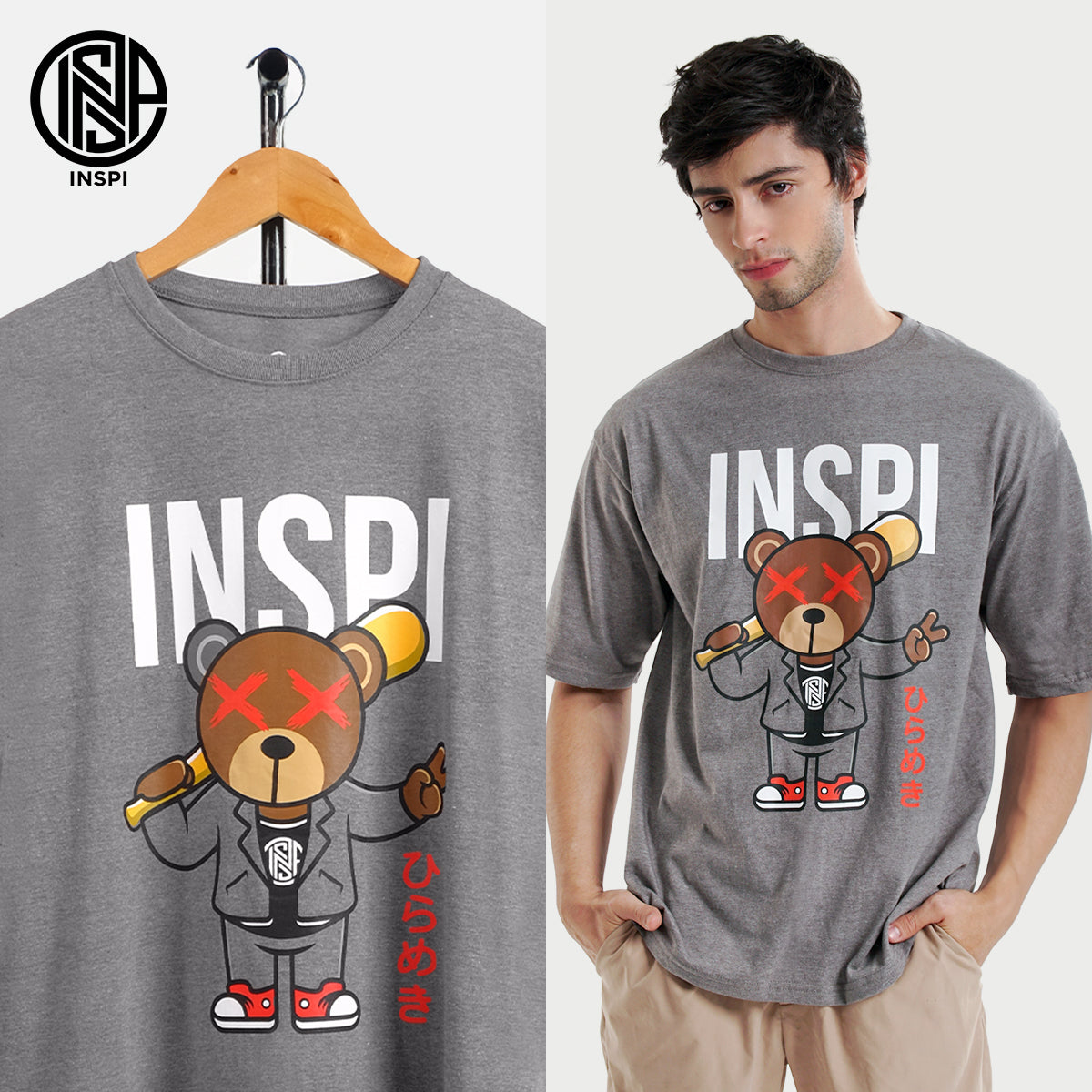 Inspi Faq INSPI Originals Bear Oversized Tshirt Peace Tees