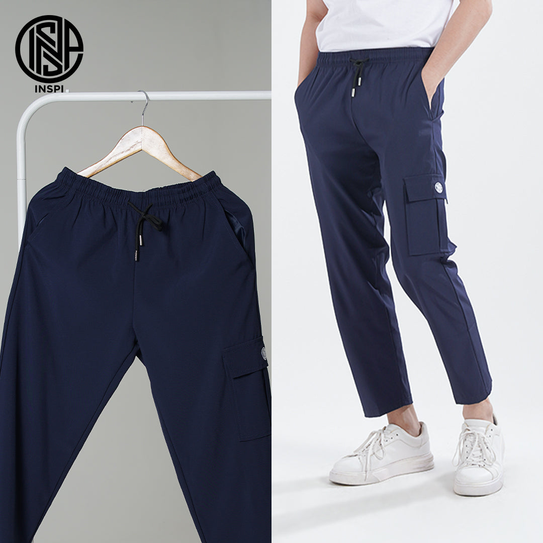 INSPI Cargo Pants Khaki for Men Women with Pocket and Drawstring Straight Cut Plain Trouser Pant Pantalon