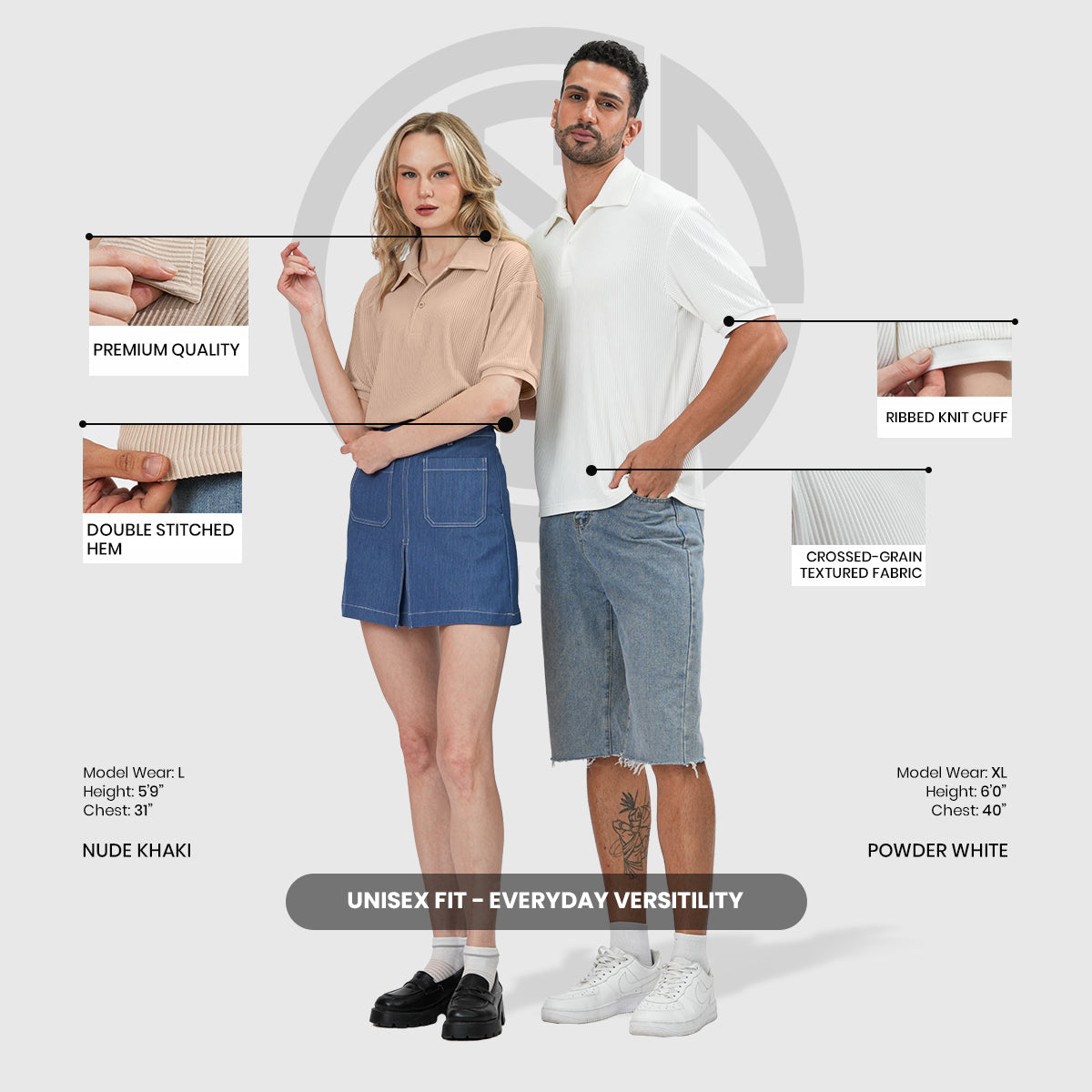 INSPI Textured Boxy Polo Shirt