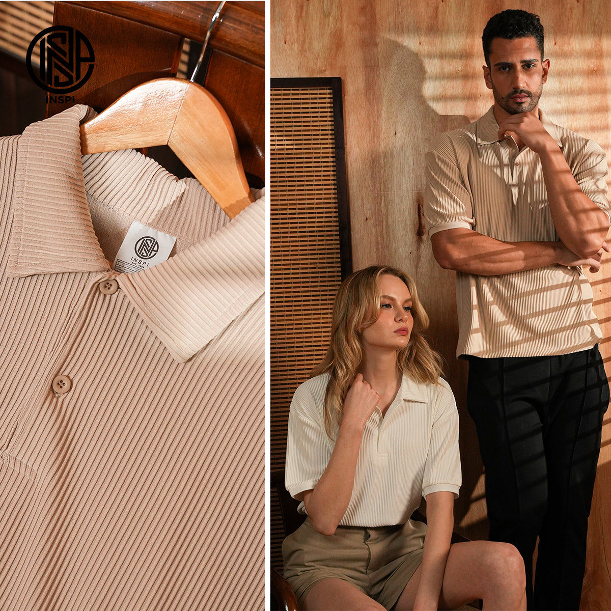 INSPI Textured Boxy Polo Shirt