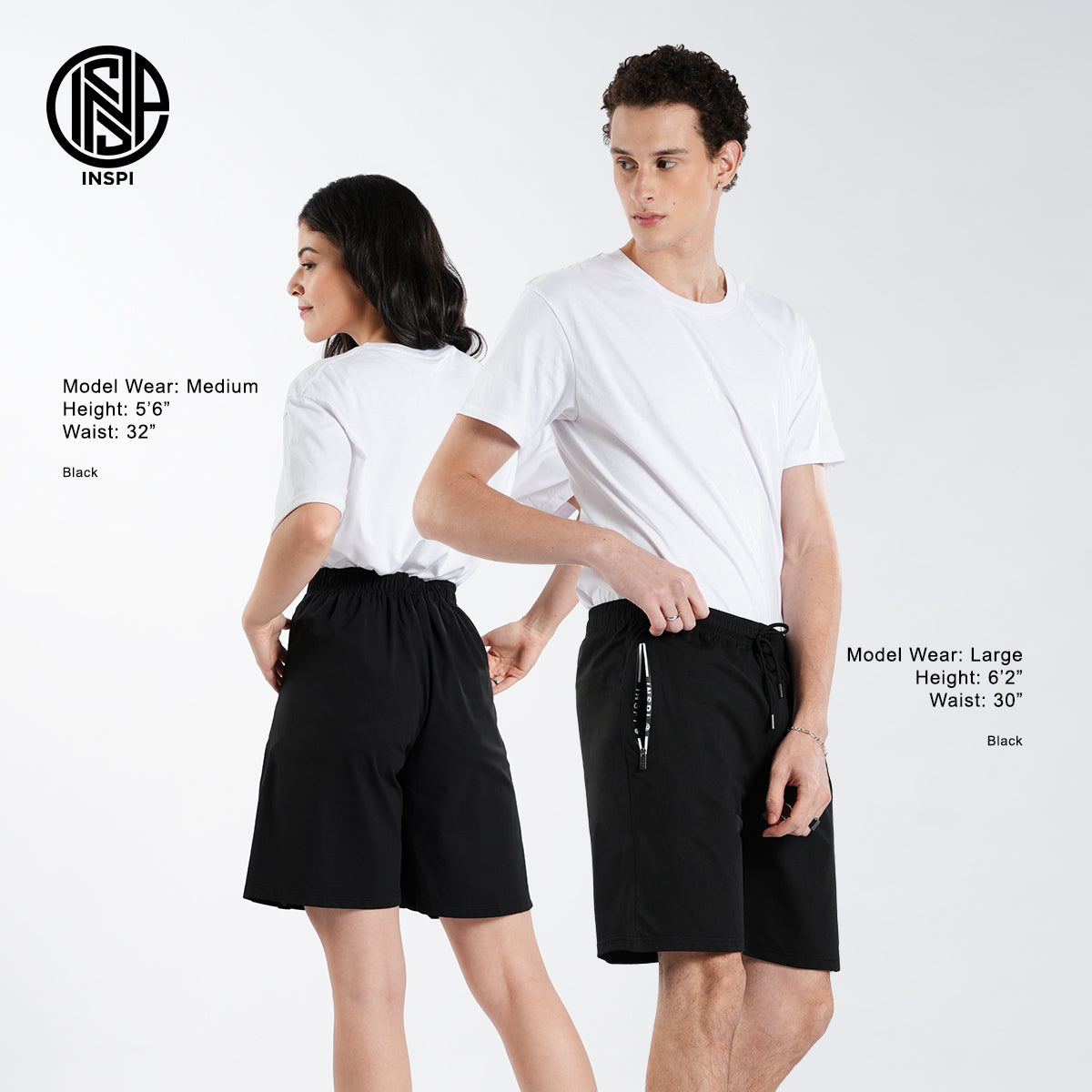 INSPI Modern Fit Elastic Shorts Khaki