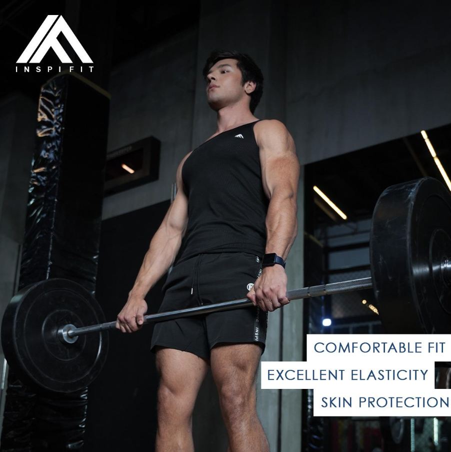 INSPI FIT Active Gym Ribbed Sports Sando