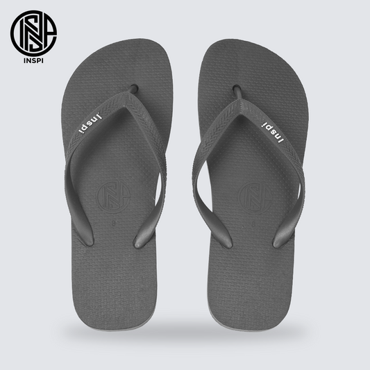 INSPI Slippers Gray For Women and Men Basic Flip Flops Indoor Footwear Tsinelas Slides Outdoor Slipper
