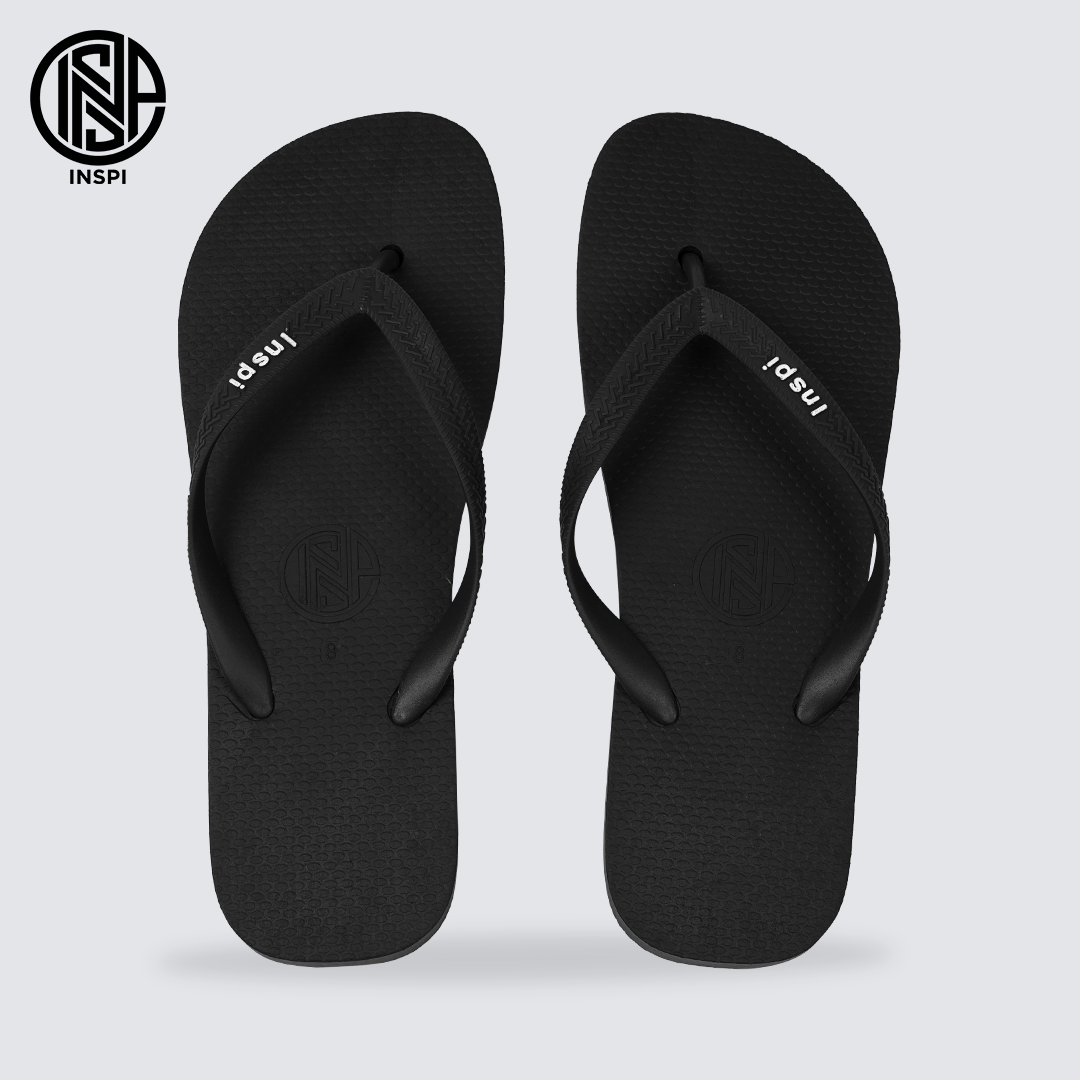 INSPI Slippers Black Plain For Women and Men Basic Flip Flops Indoor Footwear Tsinelas Slides Outdoor Slipper