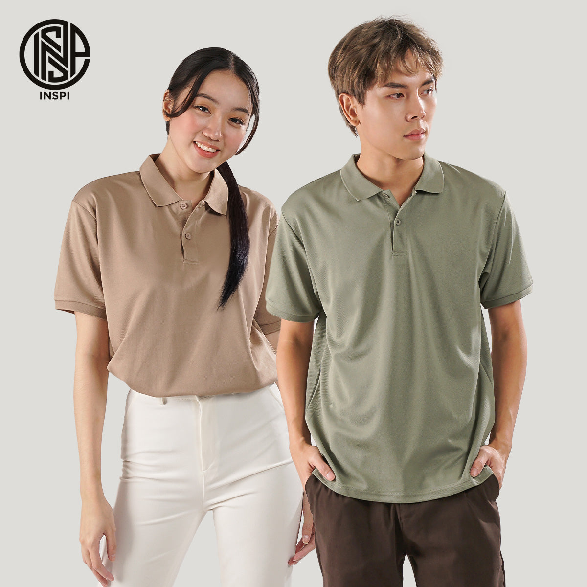 Inspi Faq INSPI Basics Drifit Polo Shirt Acid Gray