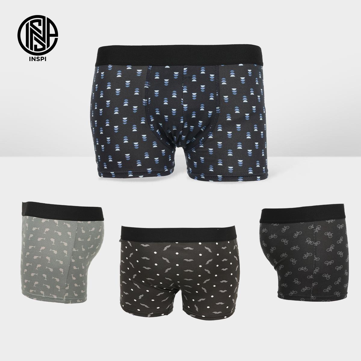 INSPI 3pcs Set Printed Boxer Brief