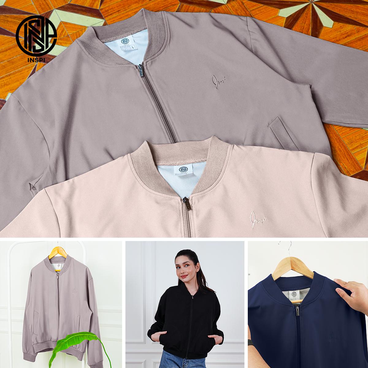 INSPI Korean-Style Cropped Bomber Jacket