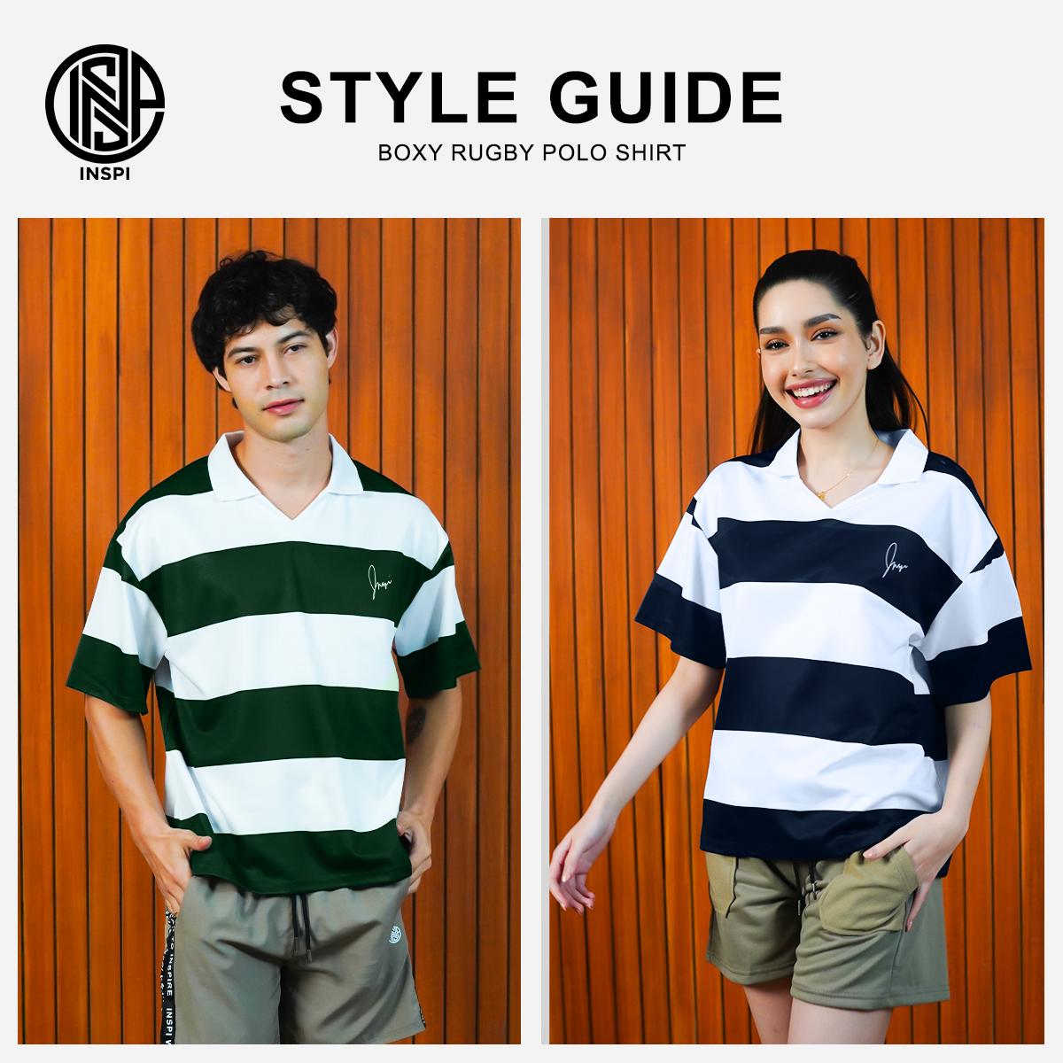 INSPI Rugby Stripes Boxy Drifit Polo Shirt