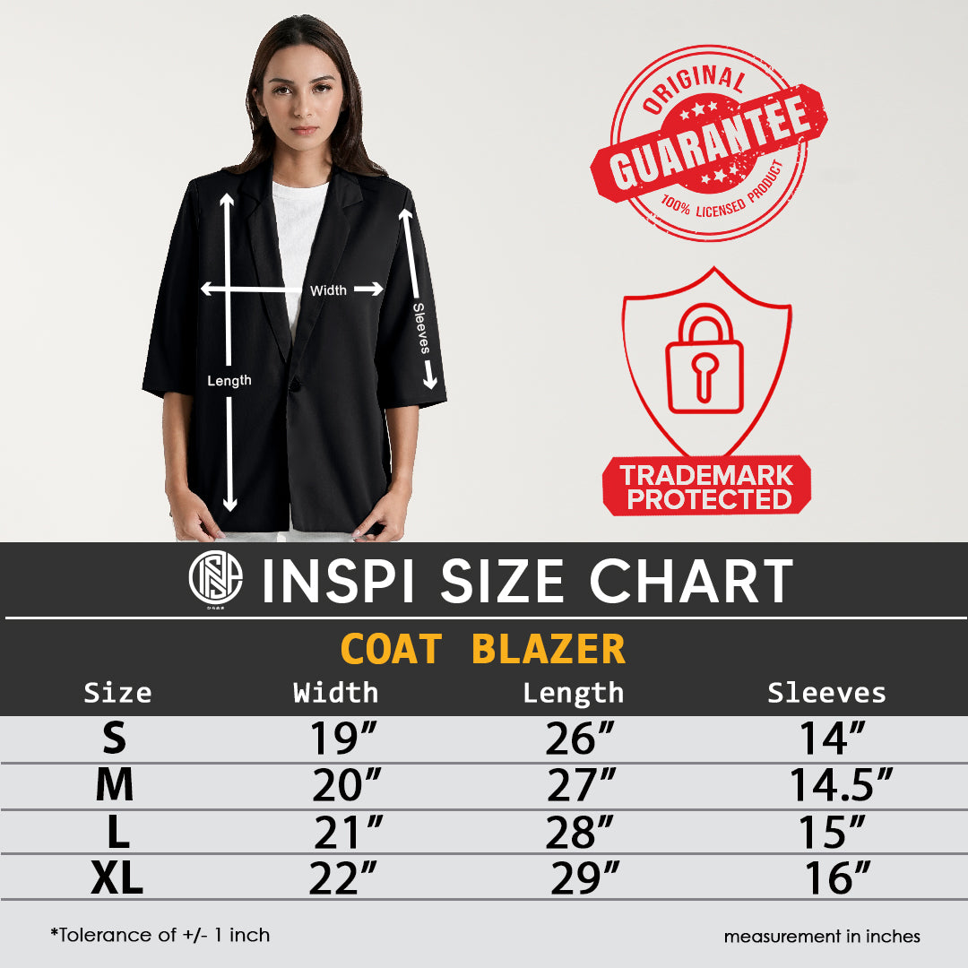 INSPI Coat Blazer Black For Women Half Sleeve Plain Cardigan Jacket with Button Korean Coats Tops for Men