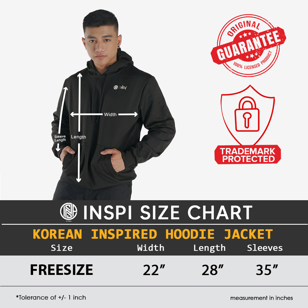 INSPI x Vrix Hoodie Jacket for Men w/ Pockets Plain Cotton Pullover Trendy Casual Jackets For Women