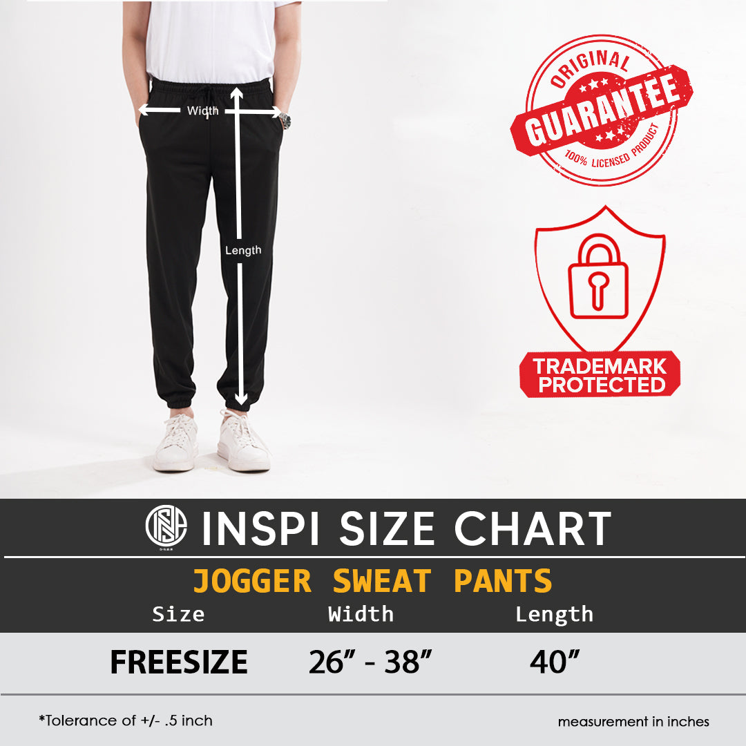 INSPI Jogger Sweatpants for Men with Pockets and Drawstring Stretchable Oversized Sweat Jogging Pant