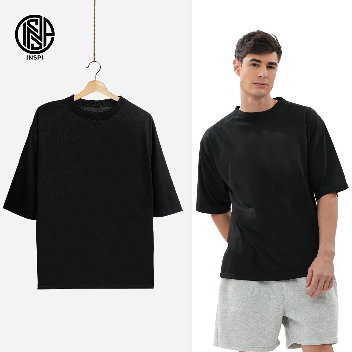 INSPI Basics Premium Black Oversized Shirt Neutrals For Men