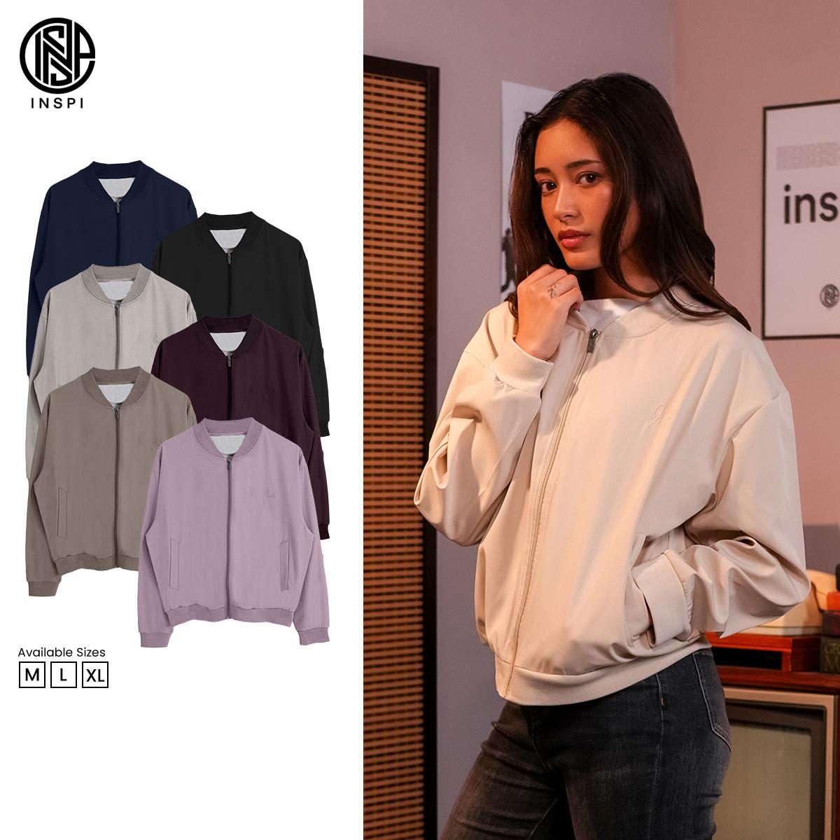 INSPI Korean-Style Cropped Bomber Jacket