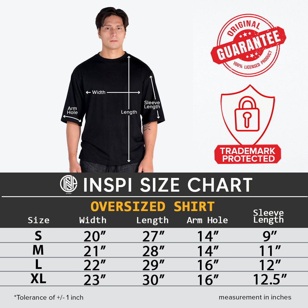 INSPI Oversized Tokyo Black T Shirt for Men Plus Size Trendy Tops Casual Tshirt for Women Korean Top Couple Outfit