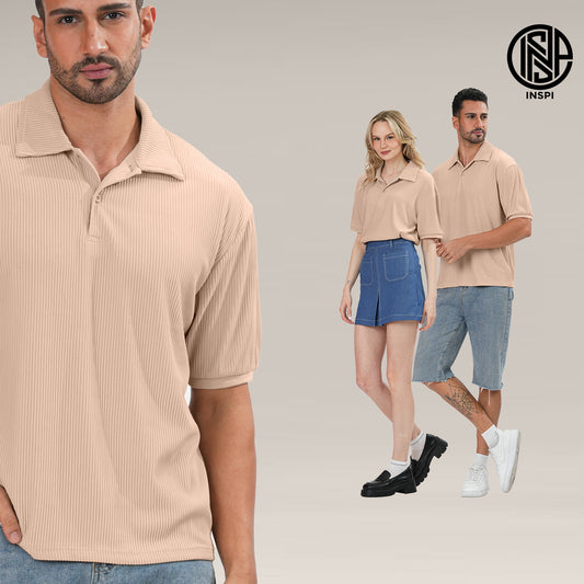 INSPI Textured Boxy Polo Shirt
