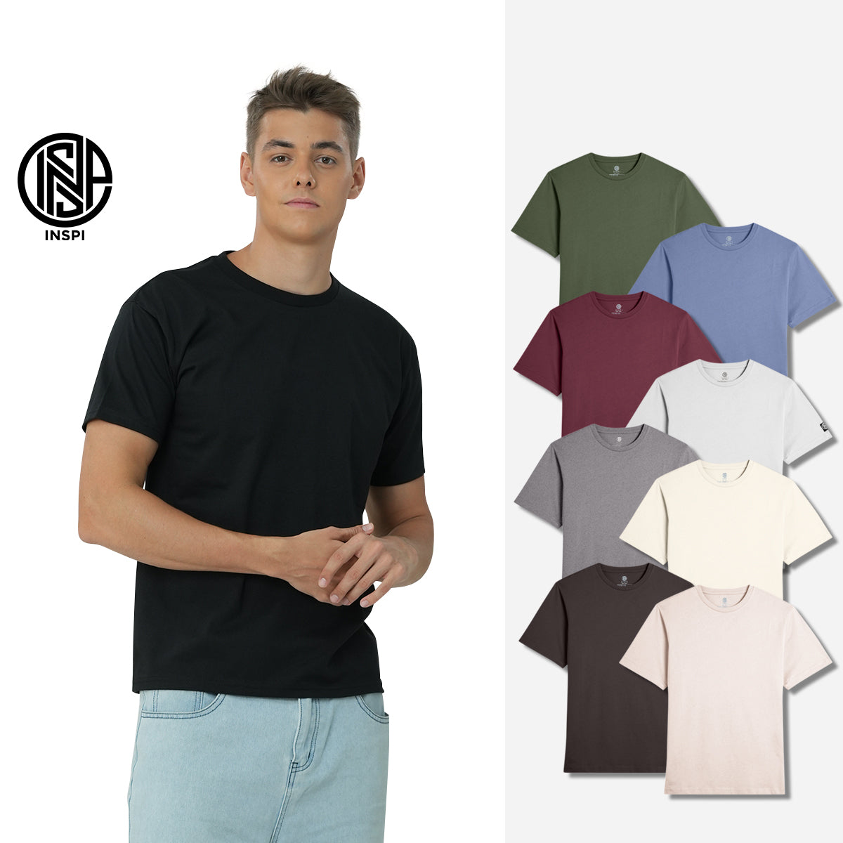 INSPI Basics Cotton Round Neck Shirt
