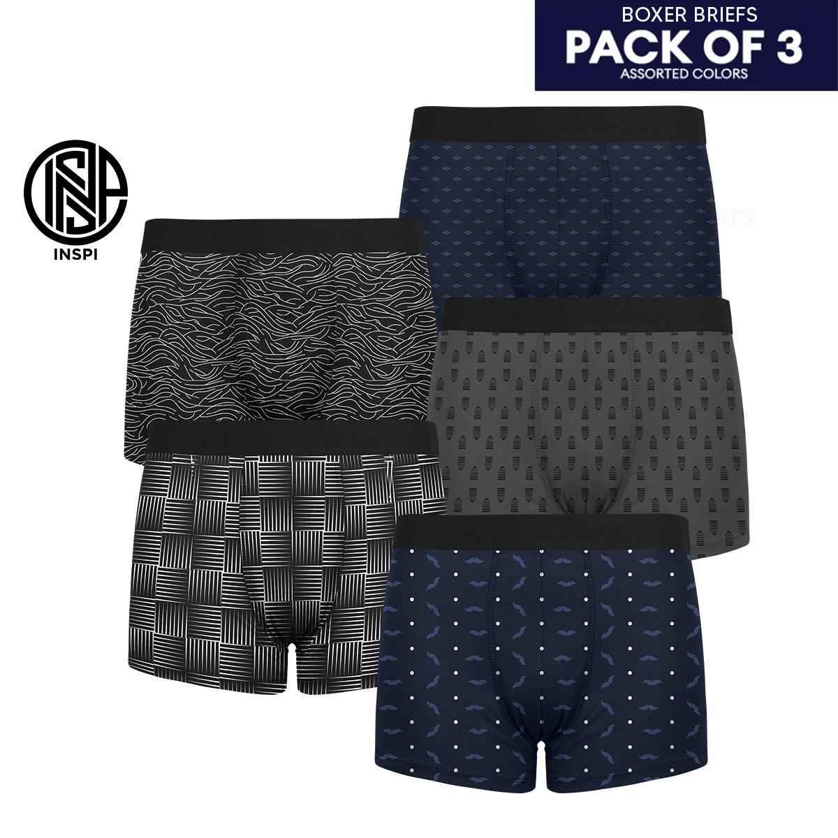 INSPI 3pcs Set Printed Boxer Brief