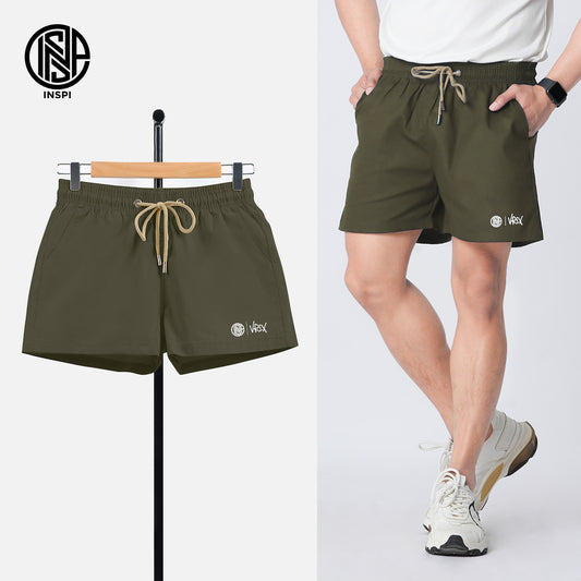 INSPI x Vrix Twil Shorts with Drawstring and Pockets Olive