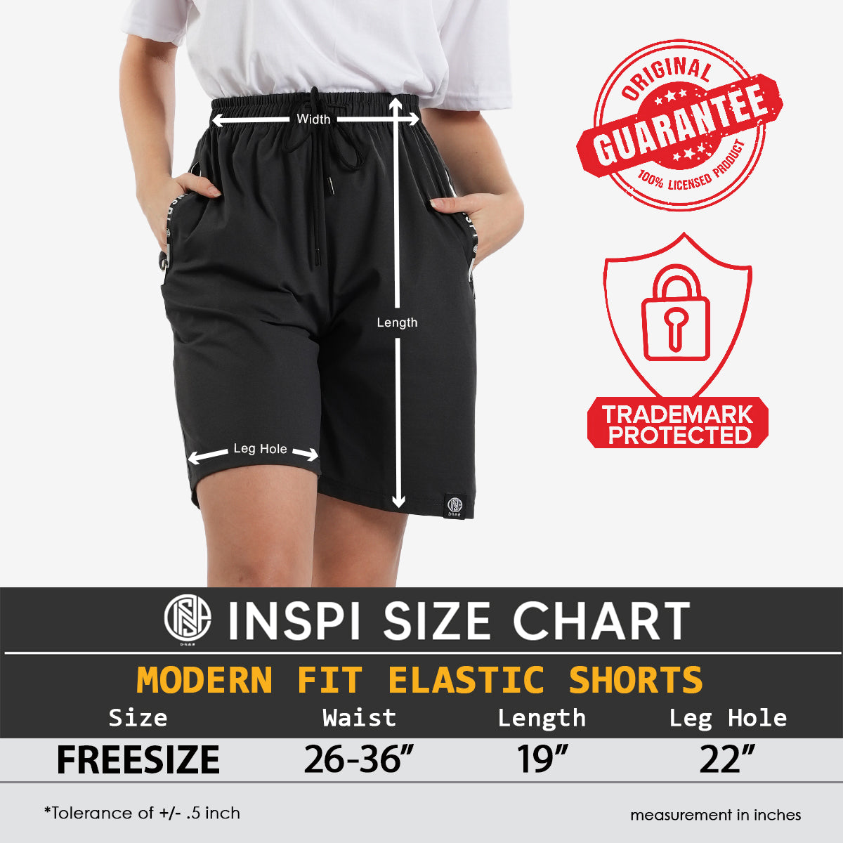 INSPI Modern Fit Elastic Shorts Khaki