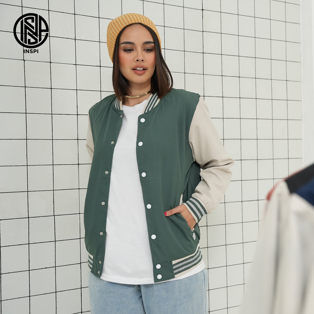 INSPI x Bonez & Fofo Varsity Jacket for Men Baseball Jersey Line with Buttons and Pockets Collection Trendy Jackets for Women