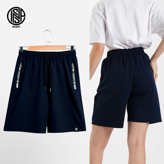 INSPI Modern Fit Elastic Shorts Navy Blue