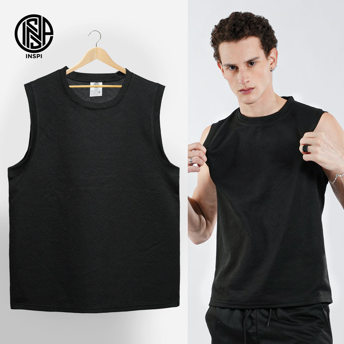 INSPI Textured Muscle Tee Originals Black