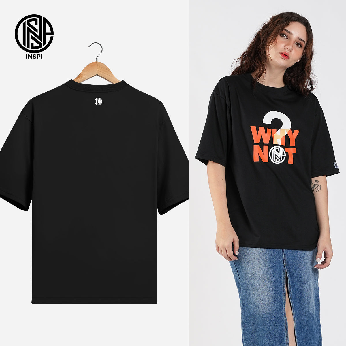 INSPI Originals Creators Oversized Tshirt For Men and Women Collection Plus Size Printed Shirt Loose Fit Round Neck Tees
