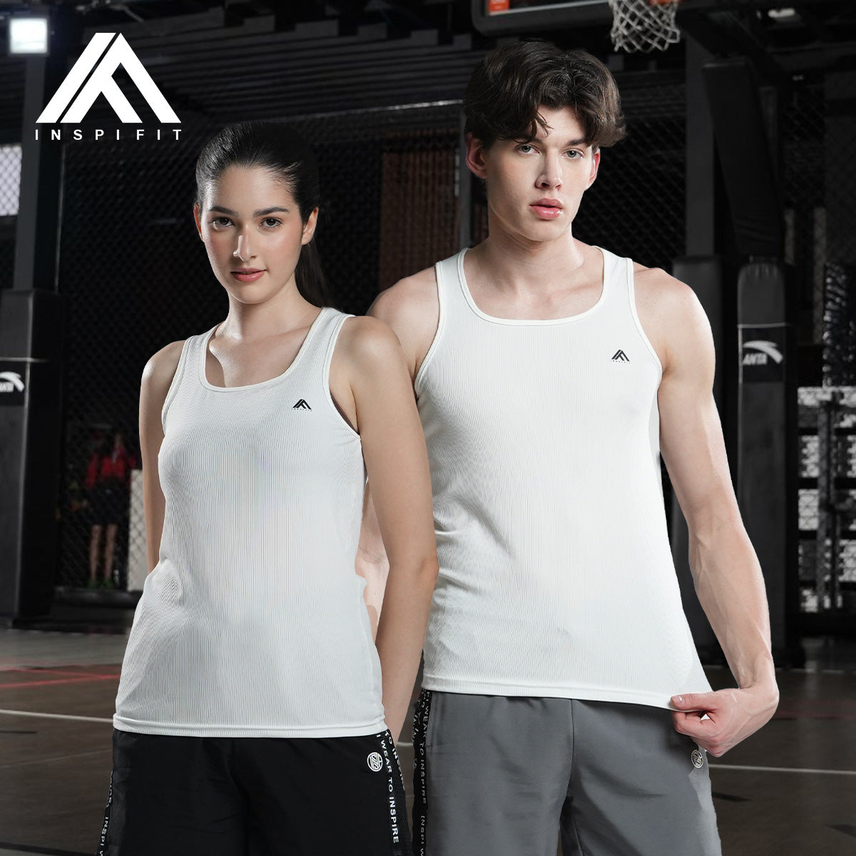 INSPI FIT Active Gym Ribbed Sports Sando