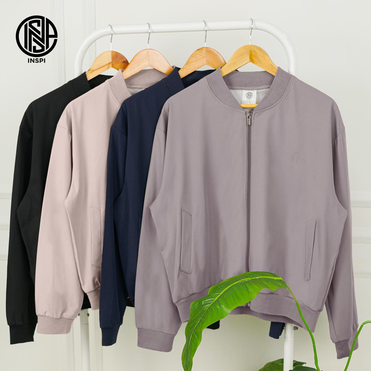 INSPI Korean-Style Cropped Bomber Jacket