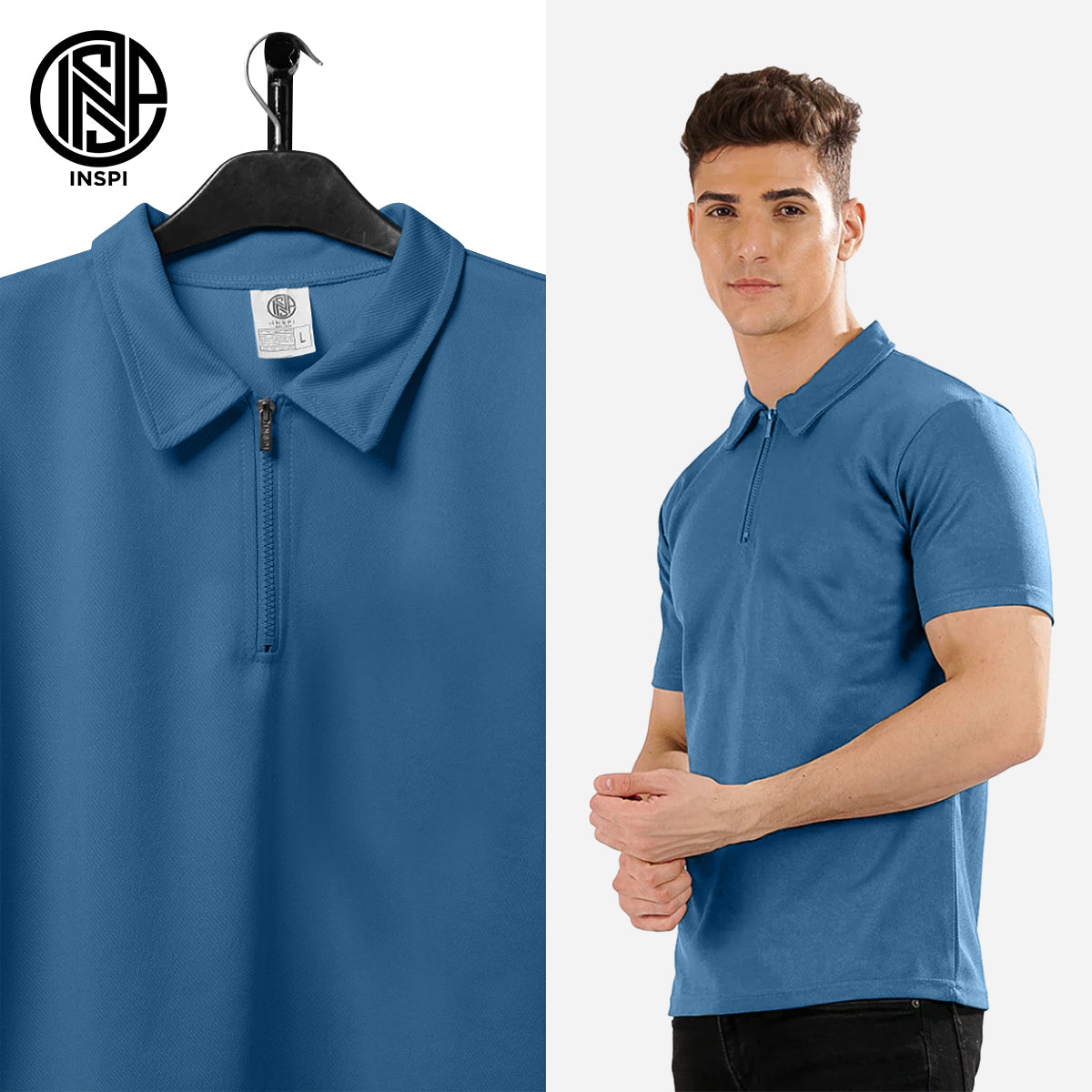INSPI Zip Up Polo Shirt