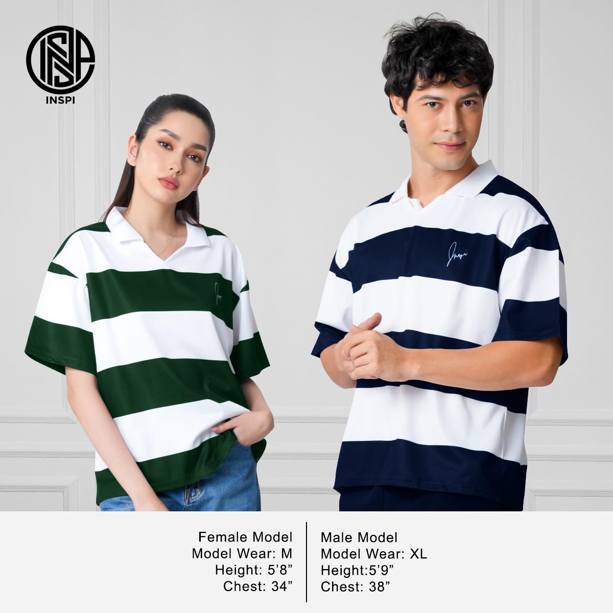 INSPI Rugby Stripes Boxy Drifit Polo Shirt