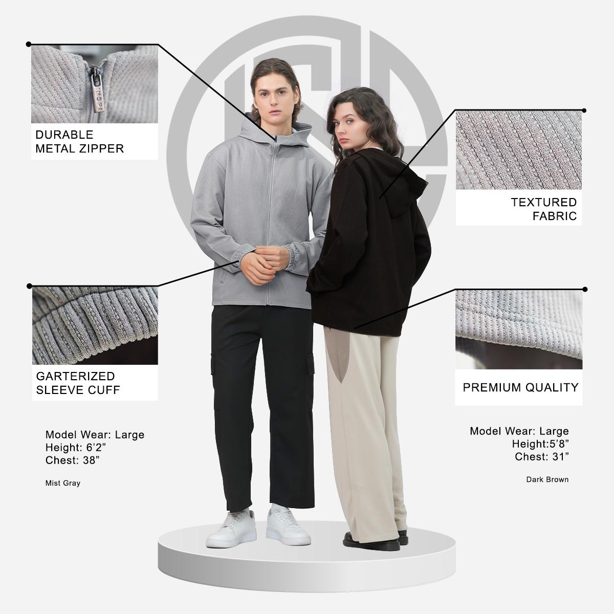 INSPI Textured Hoodie Jacket