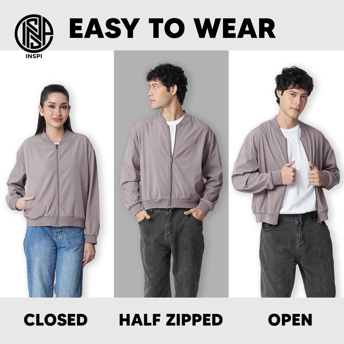 INSPI Korean-Style Cropped Bomber Jacket