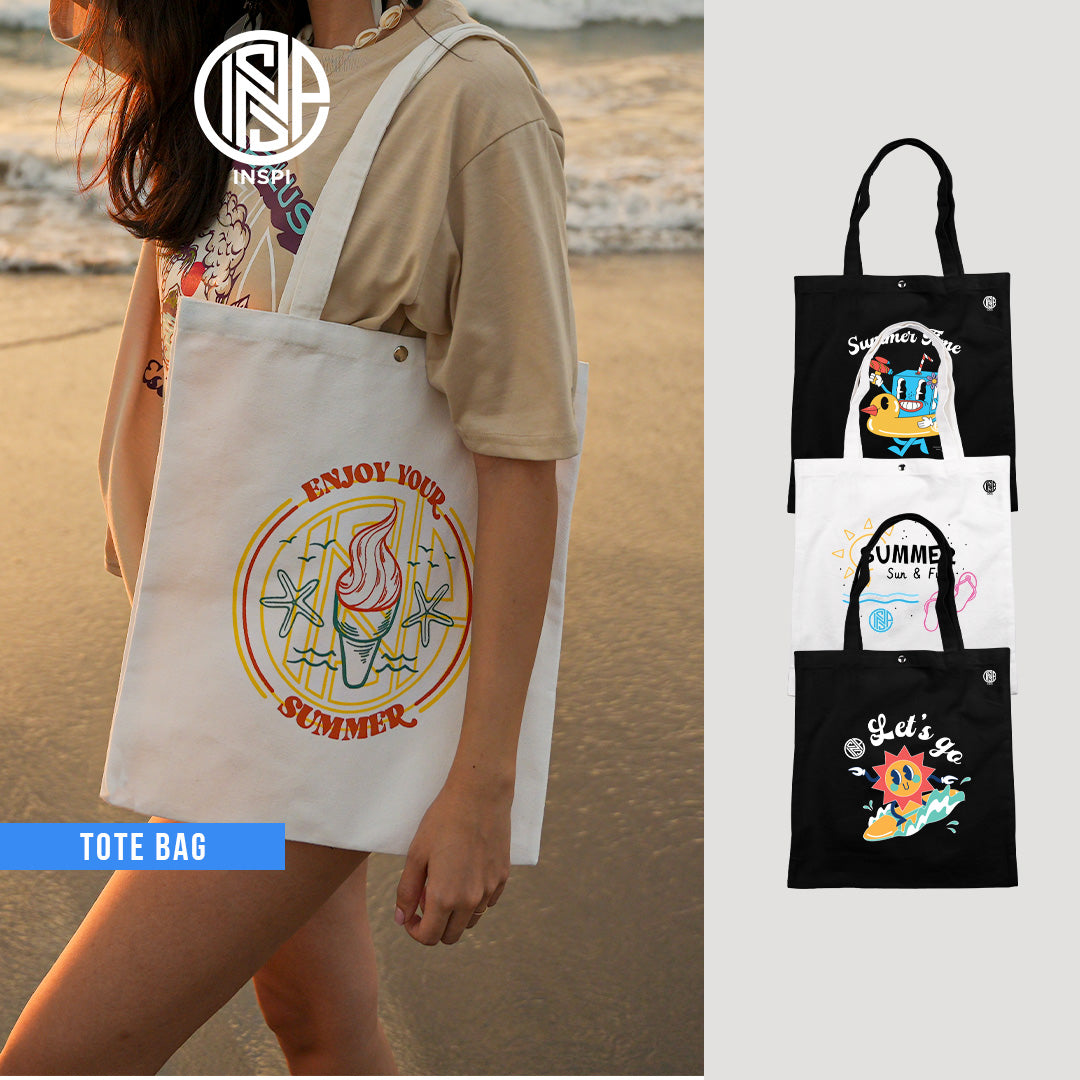 INSPI Summer Minimalist Tote Bag for Woman with Inside Pockets Printed Fashion Shoulder Bags For Men