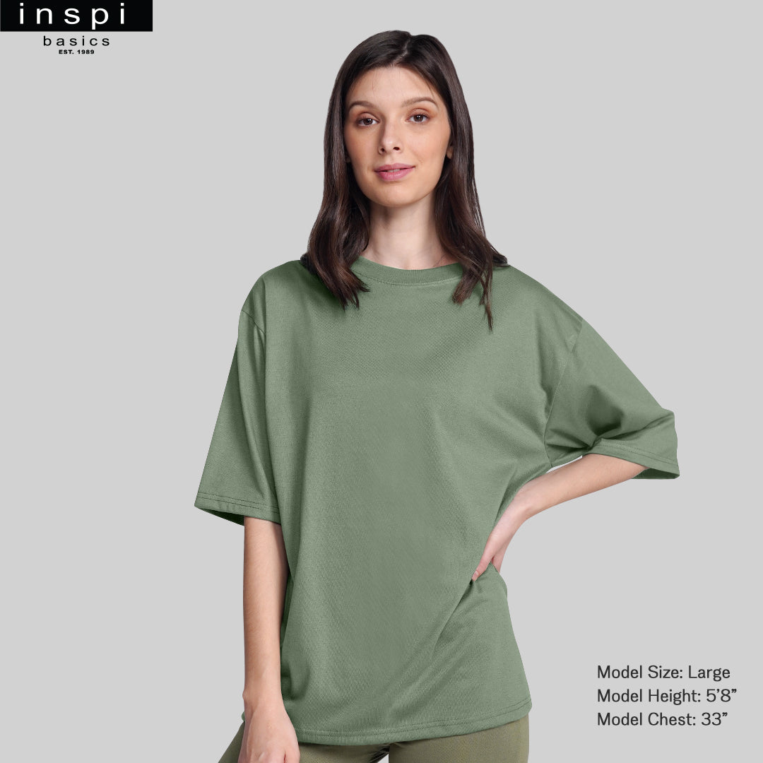 INSPI Basics Premium Light Olive Oversized Shirt Retro Fresh For Men