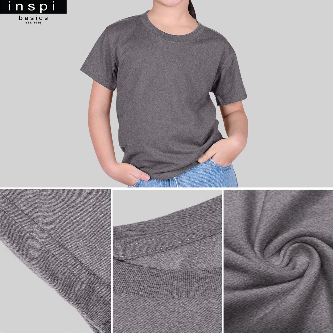 INSPI Basics Premium Cotton Round Neck Shirt White Tshirt for Girls