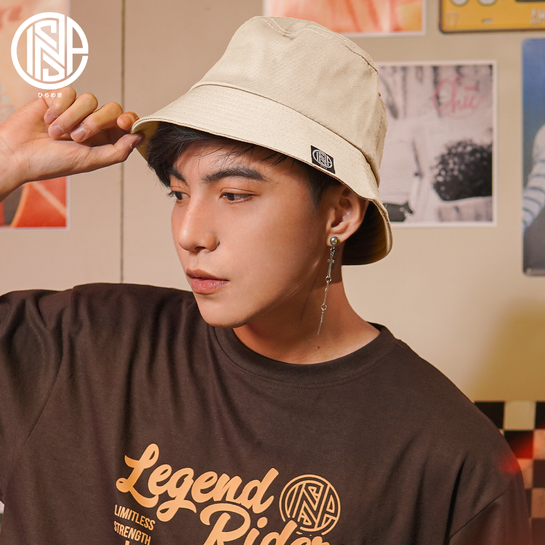 INSPI Vintage Bucket Hat for Women Baseball Cap for Men with Metal Pla