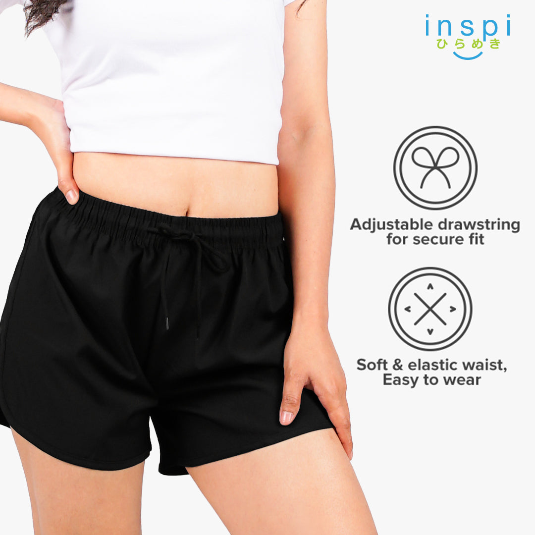 INSPI Running Shorts for Women in Black